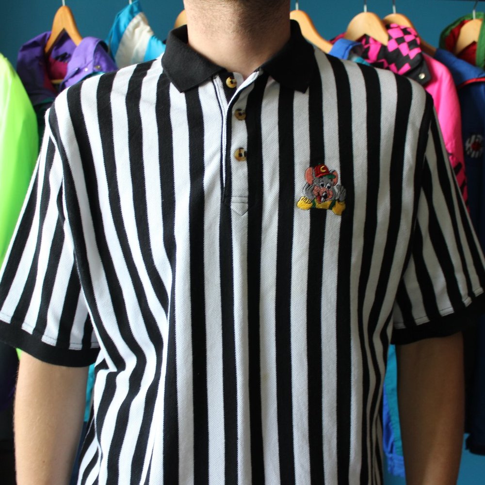 **Sold**Chuck E Cheese Referee Uniform T-Shirt - Picture 1 of 7
